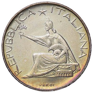 obverse: REPUBBLICA ITALIANA - Repubblica Italiana (monetazione in lire) (1946-2001) - 500 Lire 1961 - Centenario Mont. 3  AG  Patinata. FDC