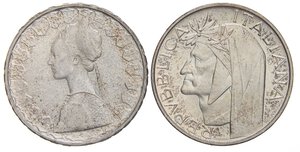 obverse: REPUBBLICA ITALIANA - Repubblica Italiana (monetazione in lire) (1946-2001) - 500 Lire 1965 - Caravelle Mont. 8  AG Assieme a 500 lire Dante - Lotto di 2 monete. qFDC÷FDC