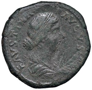 obverse: ROMANE IMPERIALI - Faustina II (moglie di M. Aurelio) - Sesterzio C. 121  (AE g. 27,76). qBB