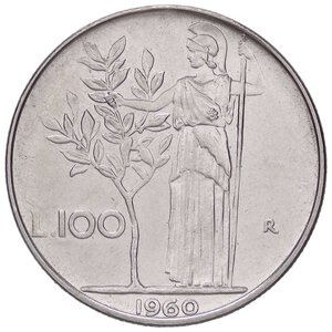 reverse: REPUBBLICA ITALIANA - Repubblica Italiana (monetazione in lire) (1946-2001) - 100 Lire 1960 Mont. 10  AC  Ex Inasta 29, lotto 5419. qFDC