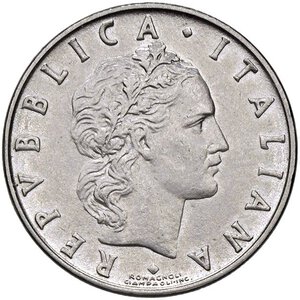 obverse: REPUBBLICA ITALIANA - Repubblica Italiana (monetazione in lire) (1946-2001) - 50 Lire 1954 Mont. 7  AC. qFDC