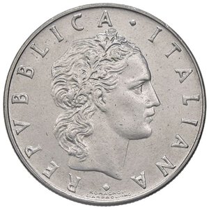 obverse: REPUBBLICA ITALIANA - Repubblica Italiana (monetazione in lire) (1946-2001) - 50 Lire 1955 Mont. 8  AC. qFDC