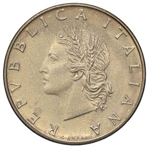 obverse: REPUBBLICA ITALIANA - Repubblica Italiana (monetazione in lire) (1946-2001) - 20 Lire 1970 Mont. 14 NC BT Contrassegno lettera P anziché R. FDC