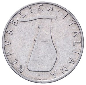 obverse: REPUBBLICA ITALIANA - Repubblica Italiana (monetazione in lire) (1946-2001) - 5 Lire 1956 Mont. 8 RR IT. BB