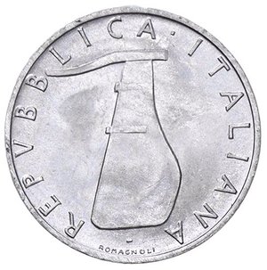 obverse: REPUBBLICA ITALIANA - Repubblica Italiana (monetazione in lire) (1946-2001) - 5 Lire 1969 Mont. 12 NC IT 1 della data rovesciato. FDC