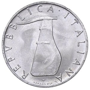 obverse: REPUBBLICA ITALIANA - Repubblica Italiana (monetazione in lire) (1946-2001) - 5 Lire 1969 Mont. 12 NC IT 1 della data rovesciato. FDC