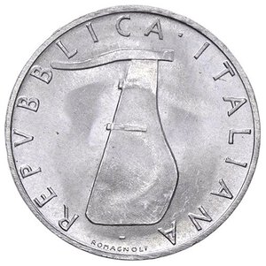 obverse: REPUBBLICA ITALIANA - Repubblica Italiana (monetazione in lire) (1946-2001) - 5 Lire 1969 Mont. 12 NC IT 1 della data rovesciato. FDC