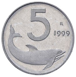 reverse: REPUBBLICA ITALIANA - Repubblica Italiana (monetazione in lire) (1946-2001) - 5 Lire 1999   IT. FS