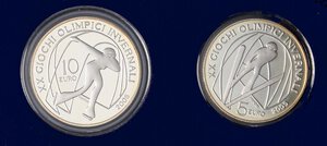 obverse: REPUBBLICA ITALIANA - Repubblica Italiana (monetazione in euro) (2002) - 10 e 5 Euro 2005 - Torino 2006   AG 3° emissione. FS