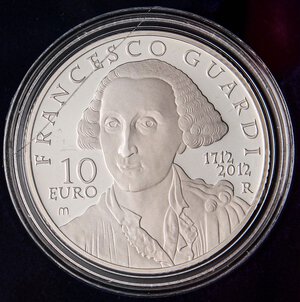 reverse: REPUBBLICA ITALIANA - Repubblica Italiana (monetazione in euro) (2002) - 10 Euro 2012 - Guardi   AG In confezione. FS