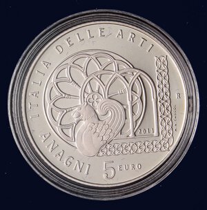 reverse: REPUBBLICA ITALIANA - Repubblica Italiana (monetazione in euro) (2002) - 5 Euro 2011 - Anagni - Italia delle arti   AG In confezione. FS