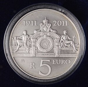 obverse: REPUBBLICA ITALIANA - Repubblica Italiana (monetazione in euro) (2002) - 5 Euro 2011 - Palazzo della zecca   AG In confezione. FDC