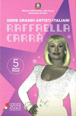 obverse: REPUBBLICA ITALIANA - Repubblica Italiana (monetazione in euro) (2002) - 5 Euro 2023 - Raffaella Carrà   NI In cartoncino. FS