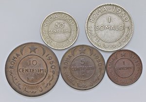 obverse: REPUBBLICA ITALIANA - A.F.I.S. (1950-1960) - Serie 1950 Mont. 2-4-6-8-10   5 valori. med. BB