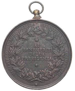 reverse: MEDAGLIE - SAVOIA - Umberto I (1878-1900) - Medaglia Benemerenti della Previdenza   AE  Ø 56. BB