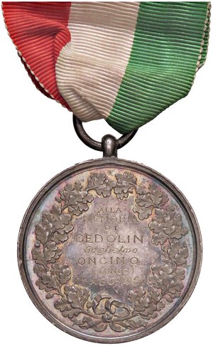 reverse: MEDAGLIE - SAVOIA - Vittorio Emanuele III (1900-1943) - Medaglia 1920 - Al Valore Civile Bramb. 683; Bini 66  AG  Opus: Ferraris Ø 34 Colpetto. SPL+