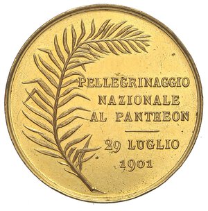 reverse: MEDAGLIE - SAVOIA - Vittorio Emanuele III (1900-1943) - Medaglia 1901 - Pellegrinaggio Nazionale al Pantheon   MD  Ø 37 Colpetti. qSPL