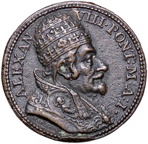 obverse: MEDAGLIE - PAPALI - Alessandro VIII (1689-1691) - Medaglia 1689   AE  Ø 30. BB+