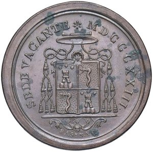 obverse: MEDAGLIE - PAPALI - Sede Vacante (1823) - Medaglia 1823 Boccia 82; Bart. p. 242 R AE  Opus: Pasinati Ø 29Prefetto dei Sacri Palazzi Apostolici e Governatore del Conclave Monsignore Francesco Marazzani Visconti (Seconda variante) Punti di incrostazione al D/. SPL