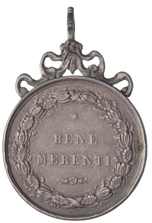 reverse: MEDAGLIE - PAPALI - Pio IX (1846-1866) - Medaglia Benemerenti   AG  Ø 37Con appiccagnolo. BB+