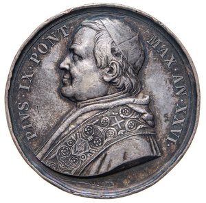 obverse: MEDAGLIE - PAPALI - Pio IX (1866-1870) - Medaglia A. XXVI Mont. 58  AG  Colpetti. BB+