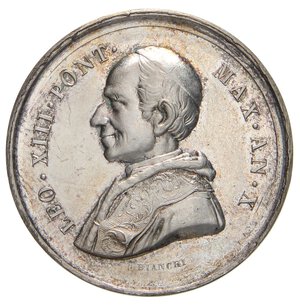 obverse: MEDAGLIE - PAPALI - Leone XIII (1878-1903) - Medaglia 1888 A. X - Consacrazioni Sacerdotali   AG  Opus: Bianchi Ø 30In scatola. qFDC