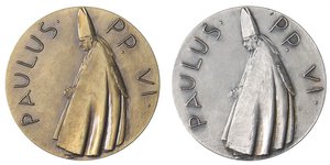 obverse: MEDAGLIE - PAPALI - Paolo VI (1963-1978) - Dittico 1977 - 80° genetliaco  R AG-AE  Opus: Manzù Ø 34. FDC