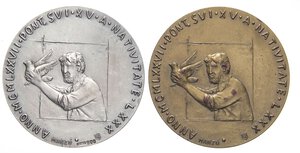 reverse: MEDAGLIE - PAPALI - Paolo VI (1963-1978) - Dittico 1977 - 80° genetliaco   AG-AE  Opus: Manzù Ø 44. FDC