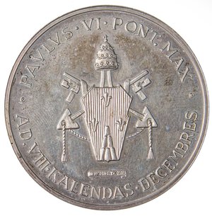 reverse: MEDAGLIE - PAPALI - Paolo VI (1963-1978) - Medaglia Visita rettori al Duomo di Milano   MA  Ø 40. FS