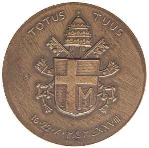 reverse: MEDAGLIE - PAPALI - Giovanni Paolo II (1978-2005) - Medaglia 1978 A. I - TOTUS TUUS   AE  Opus: Vistoli Ø 44. FDC