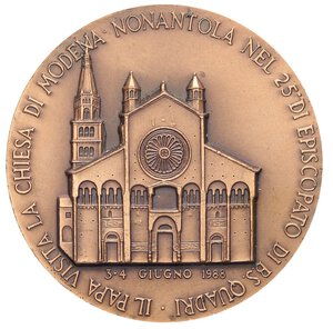 reverse: MEDAGLIE - PAPALI - Giovanni Paolo II (1978-2005) - Medaglia 1988 - Visita a Modena   AE  Ø 44. qFDC