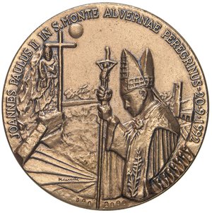 obverse: MEDAGLIE - PAPALI - Giovanni Paolo II (1978-2005) - Medaglia 1992 - Visita a La Verna   AE  Ø 50. qFDC