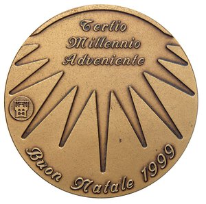 reverse: MEDAGLIE - PAPALI - Giovanni Paolo II (1978-2005) - Medaglia 1999 - Buon Natale   AE  Ø 60In astuccio. FDC