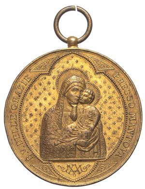 obverse: MEDAGLIE - RELIGIOSE  - Medaglia 1899 - Mantova, Santuario delle Grazia   MD  Ø 42 Colpetti. qSPL