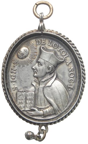 obverse: MEDAGLIE - RELIGIOSE  - Medaglia Sant Ignazio di Loyola   MB mm 43x49. qFDC