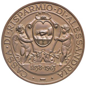 reverse: MEDAGLIE - CITTA  - Alessandria  - Medaglia 1963 - Cassa di Risparmio   AE  Ø 60. qFDC