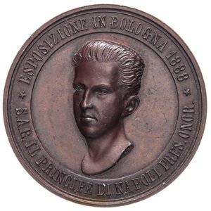 obverse: MEDAGLIE - CITTA  - Bologna  - Medaglia 1888 - Esposizione in Bologna S.A.R. Il Principe di Napoli   AE  Opus: S.J. Ø 40. SPL+