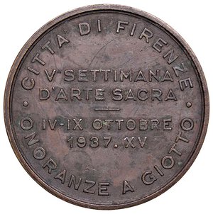 reverse: MEDAGLIE - CITTA  - Firenze  - Medaglia 1937 A. XV - V settimana d arte sacra   AE  Ø 34. BB+