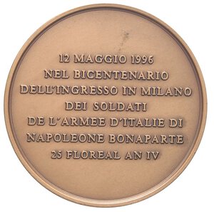 reverse: MEDAGLIE - CITTA  - Milano  - Medaglia 1996 - Napoleone, bicentenario entrata in città   AE  Ø 48. FDC