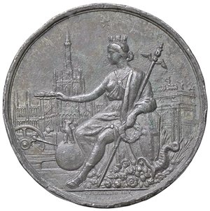 obverse: MEDAGLIE - CITTA  - Milano  - Medaglia 1881 - Esposizione Nazionale Martini 3174  ZI  Opus: Ferrario Ø 47 Colpetti. BB