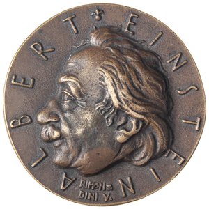 obverse: MEDAGLIE - PERSONAGGI - Albert Einstein (scienziato) (1879-1955) - Medaglia   AE  Ø 64. SPL