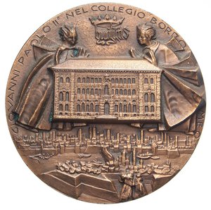 reverse: MEDAGLIE - PERSONAGGI - Angelo Grilli (1932-2015) - Medaglia 1984 - Visita del Pontefice al collegio Borromeo di Pavia Grilli 43  AE  Ø 60. FDC