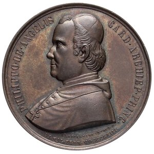 obverse: MEDAGLIE - PERSONAGGI - Filippo De Angelis (cardinale) (1792-1877) - Medaglia 1863 - Per ricordare il domicilio coatto del Cardinale   AE  Opus: Zaccagnini Ø 44. SPL+