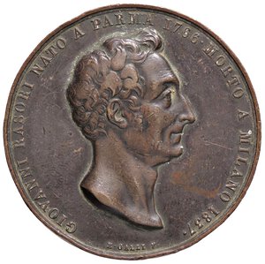 obverse: MEDAGLIE - PERSONAGGI - Giovanni Rasori (medico e scrittore) (1766-1837) - Medaglia 1837 - In memoria   AE  Opus: Galli Ø 45 Colpetti. BB+