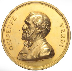 obverse: MEDAGLIE - PERSONAGGI - Giuseppe Verdi (1813-1901) - Placchetta uniface   MD  Ø 80. qFDC