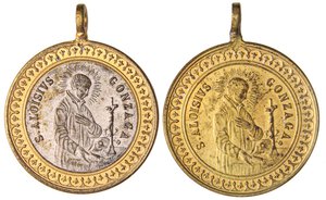 obverse: MEDAGLIE - PERSONAGGI - Luigi Gonzaga (gesuita) (1568-1591) - Dittico 1891 - Per la sua morte   MD-MA  Ø 33. qFDC