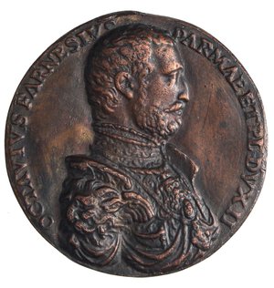 obverse: MEDAGLIE - PERSONAGGI - Ottavio Farnese (1524-1586) - Medaglia uniface   AE  Ø 56Postuma. BB+