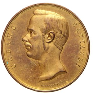 obverse: MEDAGLIE - PERSONAGGI - Urbano Rattazzi (politico) (1808-1873) - Medaglia 1873   AE dorato  Opus: Galeazzi Ø 52. qFDC