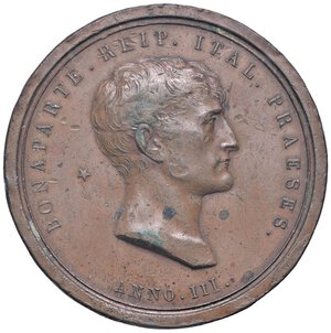 obverse: MEDAGLIE - NAPOLEONICHE - Napoleone Bonaparte Generale (1796-1799) - Medaglia A. III - Attentato alla vita di Napoleone Bramsen 77  AE  Opus: Manfredini Ø 60. BB+