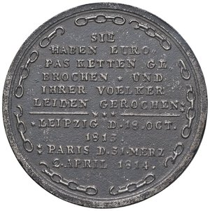 obverse: MEDAGLIE - NAPOLEONICHE - Napoleone I, Imperatore (1804-1814) - Medaglia 1814 - Liberazione di Parigi Bramsen 1457  FE  Ø 50. BB+